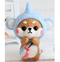 2019 Fashion Custom Dog Doll Wool Felt Craft DIY Non Finished Poked Set Handcraft Kit for Needle Material Bag Pack