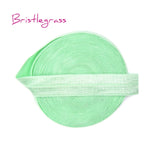 BRISTLEGRASS 5 Yard 5/8" 15mm Solid Color Shiny FOE Fold Over Elastic Bands Hair Bands Headband Dress Lace Trim DIY Sewing Craft