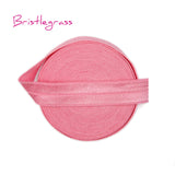 BRISTLEGRASS 5 Yard 5/8" 15mm Solid Color Shiny FOE Fold Over Elastic Bands Hair Bands Headband Dress Lace Trim DIY Sewing Craft