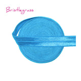 BRISTLEGRASS 5 Yard 5/8" 15mm Solid Color Shiny FOE Fold Over Elastic Bands Hair Bands Headband Dress Lace Trim DIY Sewing Craft