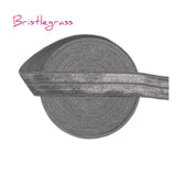 BRISTLEGRASS 5 Yard 5/8" 15mm Solid Color Shiny FOE Fold Over Elastic Bands Hair Bands Headband Dress Lace Trim DIY Sewing Craft