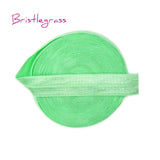 BRISTLEGRASS 5 Yard 5/8" 15mm Solid Color Shiny FOE Fold Over Elastic Bands Hair Bands Headband Dress Lace Trim DIY Sewing Craft