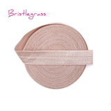 BRISTLEGRASS 5 Yard 5/8" 15mm Solid Color Shiny FOE Fold Over Elastic Bands Hair Bands Headband Dress Lace Trim DIY Sewing Craft