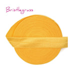 BRISTLEGRASS 5 Yard 5/8" 15mm Solid Color Shiny FOE Fold Over Elastic Bands Hair Bands Headband Dress Lace Trim DIY Sewing Craft
