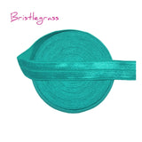 BRISTLEGRASS 5 Yard 5/8" 15mm Solid Color Shiny FOE Fold Over Elastic Bands Hair Bands Headband Dress Lace Trim DIY Sewing Craft