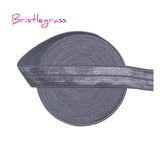 BRISTLEGRASS 5 Yard 5/8" 15mm Solid Color Shiny FOE Fold Over Elastic Bands Hair Bands Headband Dress Lace Trim DIY Sewing Craft