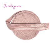 BRISTLEGRASS 5 Yard 5/8" 15mm Solid Color Shiny FOE Fold Over Elastic Bands Hair Bands Headband Dress Lace Trim DIY Sewing Craft