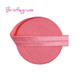 BRISTLEGRASS 5 Yard 5/8" 15mm Solid Color Shiny FOE Fold Over Elastic Bands Hair Bands Headband Dress Lace Trim DIY Sewing Craft