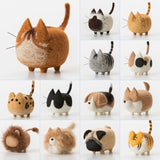 2 pcs Non-finished Accessories Felt Poke DIY No Faceless Dogs tiger cat Material Package Wool Felt Poked Doll Felt Needles