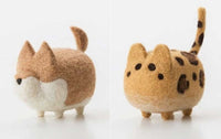 2 pcs Non-finished Accessories Felt Poke DIY No Faceless Dogs tiger cat Material Package Wool Felt Poked Doll Felt Needles