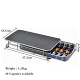 Duolvqi Metal Coffee Pod Holder Iron Chrome Plating Stand Coffee Capsule Storage Rack for 18pcs Dolce Gusto Capsule