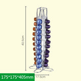 Duolvqi Metal Coffee Pod Holder Iron Chrome Plating Stand Coffee Capsule Storage Rack for 18pcs Dolce Gusto Capsule