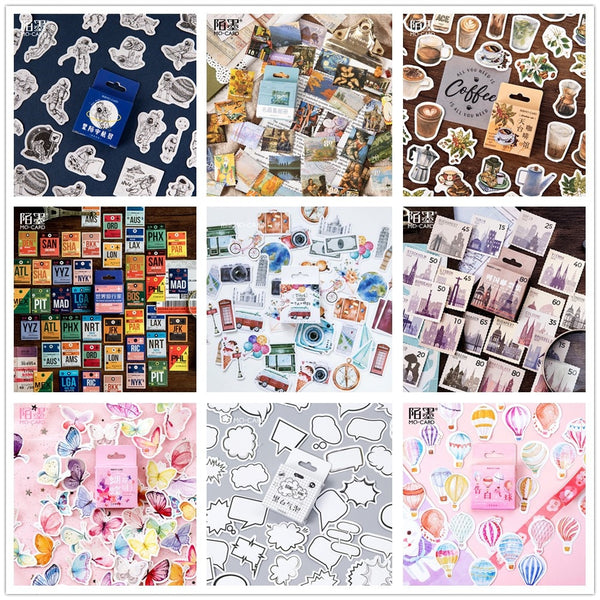 (42 Styles can Choose) Forest Stamp Boxed Stickers DIY Scrapbooking Paper Diary Planner Album Vintage Seal Decoration @TZ-0