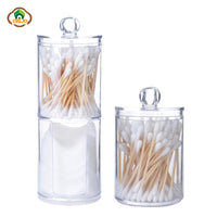 Msjo Makeup Organizer Cotton Pads Acrylic Round Container Cotton Swab Make  Up Organizer Plastic Cotton Pads Storage Boxes Bins