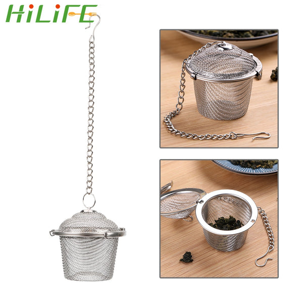 HILIFE Reusable Stainless Steel Teakettle Locking Tea Filter Seasoning Ball Multifunction Mesh Herbal Ball Tea Spice Strainer