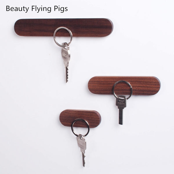 Wood Key Holder Wall Key Storage Organizer Strong Magnetic Key Rack Hanger Key Ring Hooks Clerk Housekeeper on the wall