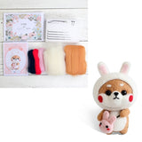 2019 Fashion Custom Dog Doll Wool Felt Craft DIY Non Finished Poked Set Handcraft Kit for Needle Material Bag Pack