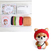 2019 Fashion Custom Dog Doll Wool Felt Craft DIY Non Finished Poked Set Handcraft Kit for Needle Material Bag Pack