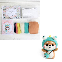 2019 Fashion Custom Dog Doll Wool Felt Craft DIY Non Finished Poked Set Handcraft Kit for Needle Material Bag Pack