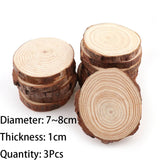 3-12cm Thick 1 Pack Natural Pine Round Unfinished Wood Slices Circles With Tree Bark Log Discs DIY Crafts Wedding Party Painting