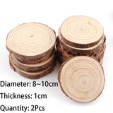 3-12cm Thick 1 Pack Natural Pine Round Unfinished Wood Slices Circles With Tree Bark Log Discs DIY Crafts Wedding Party Painting